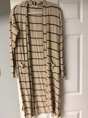 CHERISH STRIPED DUSTER CARDIGAN Large